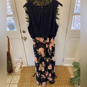 Shelby & Palmer Floral Floor Length Maxi Dress Sleeveless 16